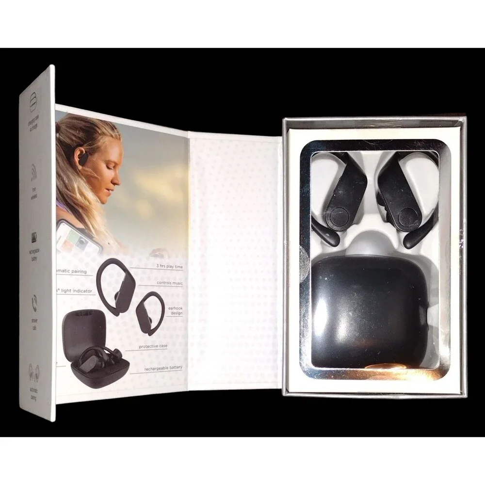 Vivitar Air Vibes Sport Earphones BLUETOOTH true wireless Charging Case (As Is)
